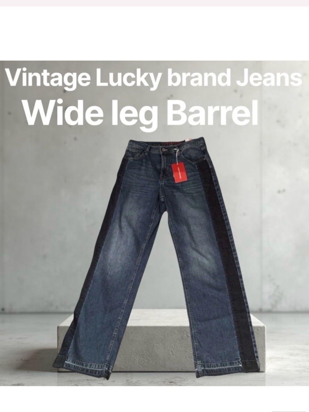 Lucky Brand Women’s Two-Tone Wide-Leg Barrel Jeans